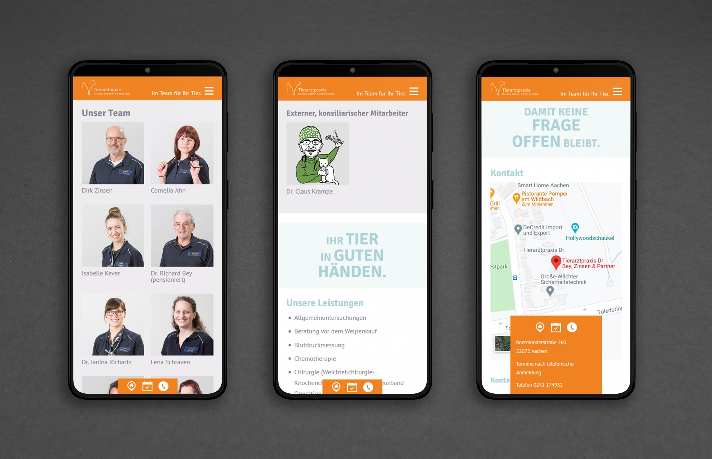 Tierarzt Zinsen Bey Partner Webdesign Smartphoneansicht